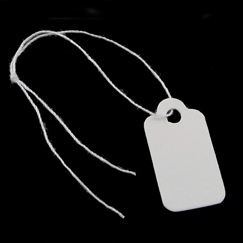 500 pcs Jewelry Display Paper Card with String Hang Label