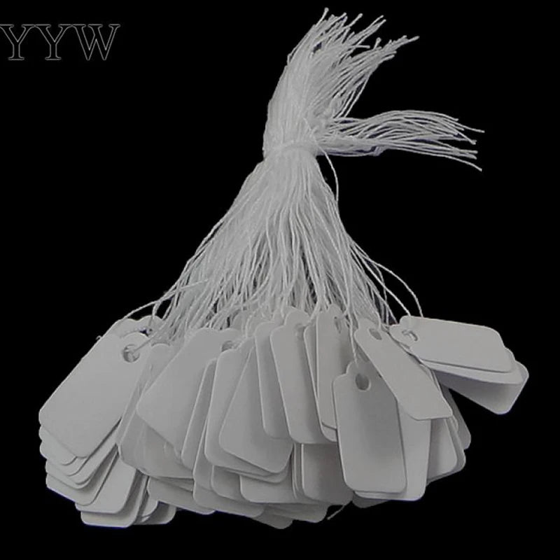 500 pcs Jewelry Display Paper Card with String Hang Label