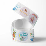 500 Happy Birthday Surprise Stickers 2.5cm Round Shape Reward