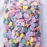 500 Pcs 18mm Resin Flower Sticker Half Beads for DIY Jewelry Making