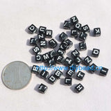 DIY Jewelry Accessory, White Acrylic Beads, 6MM Square Shape Letter Beads
