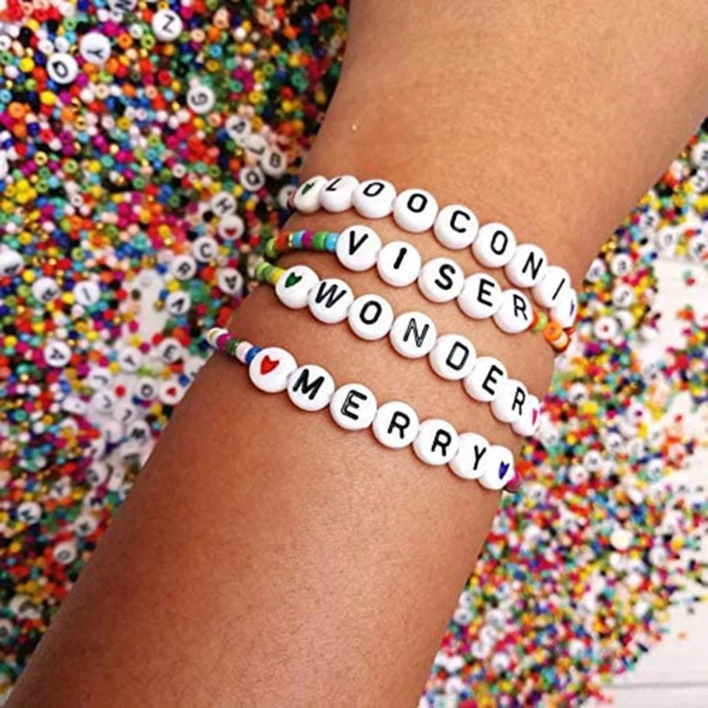 5000 Pcs Seed Beads Letter Beads Multicolors Jewelry Making Kit