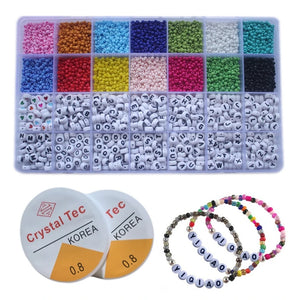 5000 Pcs Seed Beads Letter Beads Multicolors Jewelry Making Kit