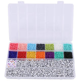 5000Pcs Beads Kit, 3mm Glass Seed Beads, Alphabet and Heart Shape Beads
