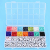 5000Pcs Beads Kit, 3mm Glass Seed Beads, Alphabet and Heart Shape Beads