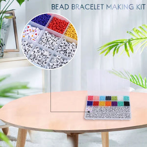 5000Pcs Beads Kit, 3mm Glass Seed Beads, Alphabet and Heart Shape Beads