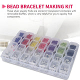 5000Pcs Glass Rice Beads A-Z 26 Letter Beads Crystal Thread DIY Bracelet