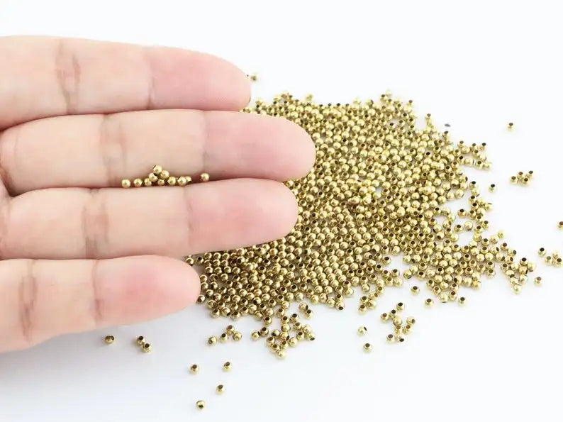 5000pcs Raw Brass 2.0-2.5 MM Round Tiny Spacer Beads