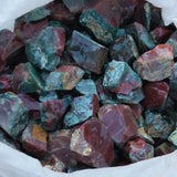 500g Red Green Jade Agate Raw Stone Learning Material Beads