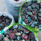 500g Red Green Jade Agate Raw Stone Learning Material Beads