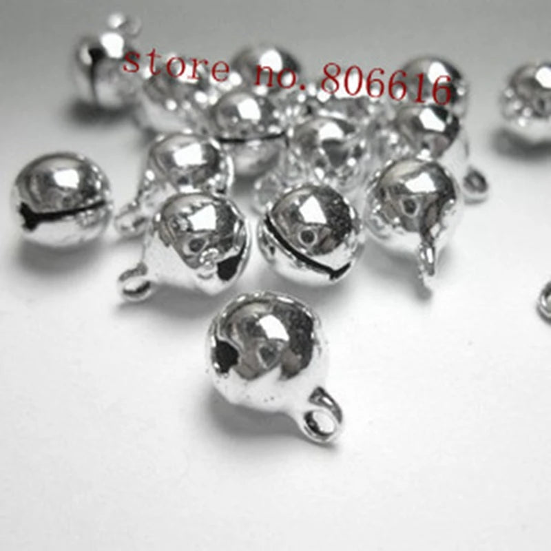 500PCS 8MM Christmas Small Bells DIY Jewelry Making Pendants