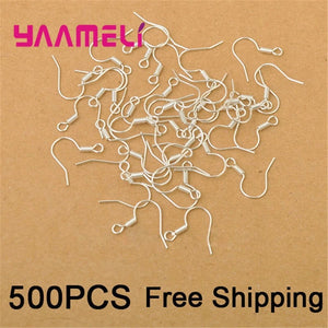 500PCS Sterling Silver Earring Hooks for DIY Jewelry Making