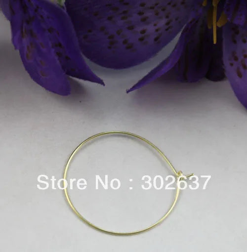 500PCS Wine Glass Charm Hoops Ear Wires 25mm