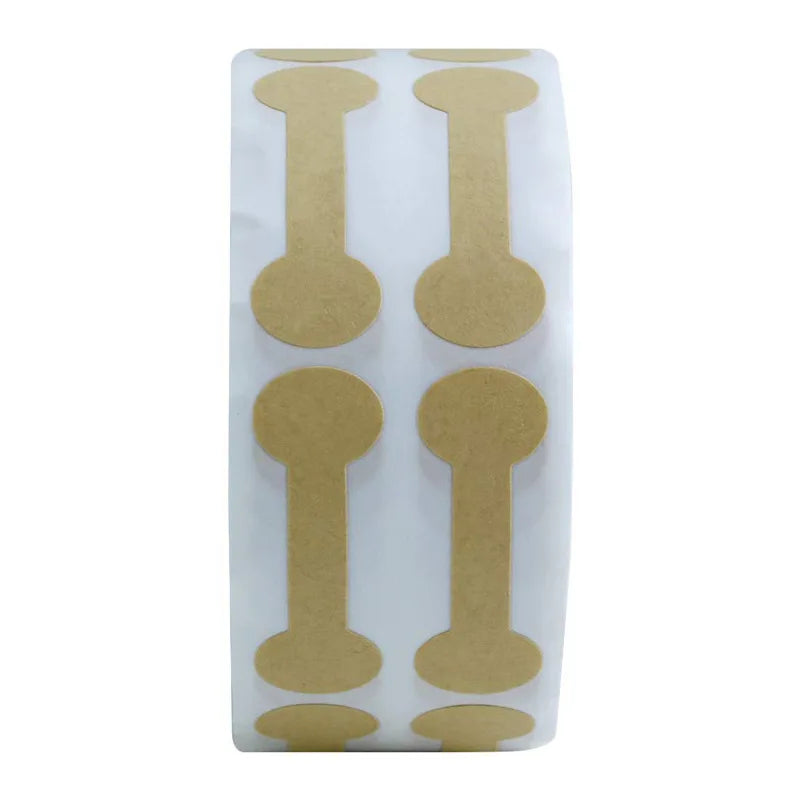 500PCS Jewelry Barbell Dumbbell Tag Brown Stickers
