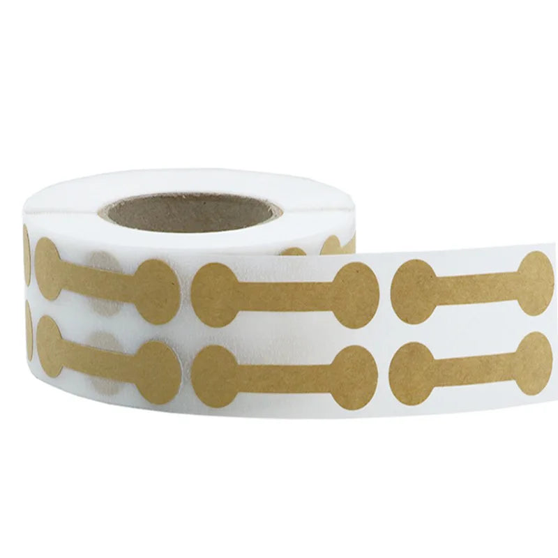 500PCS Jewelry Barbell Dumbbell Tag Brown Stickers