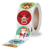 500PCS Merry Christmas Cartoon Decor Paper Stickers Seal Labels Roll Stickers