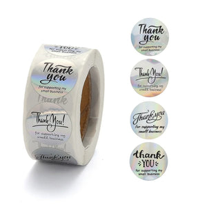 500PCS Rainbow Thank You Sticker for Mother's Birthday with 4 Patterns 25mm