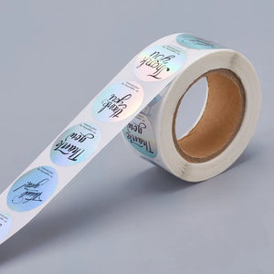 500PCS Rainbow Laser Thank You Sticker for Mother's Birthday