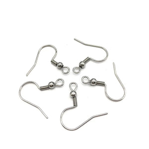 500PCS Stainless Steel Earring Hook with Metal Small Ball Spring Hooks