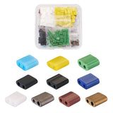 500Pcs 10 Colors 2-Hole Glass Seed Beads Square Mixed Opaque Colours