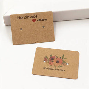 500Pcs Jewelry Cards Earring Displays Paper With Love Ear Stud/Eardrop Cards