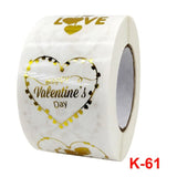 500Pcs Candy Package Heart-Shaped Bronzing Sticker Love Decorative Sticker