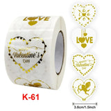 500Pcs Candy Package Heart-Shaped Bronzing Sticker Love Decorative Sticker