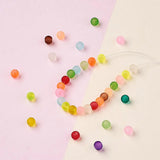 500Pcs Transparent Frosted Glass Beads Round Mixed Loose Beads DIY Bracelet