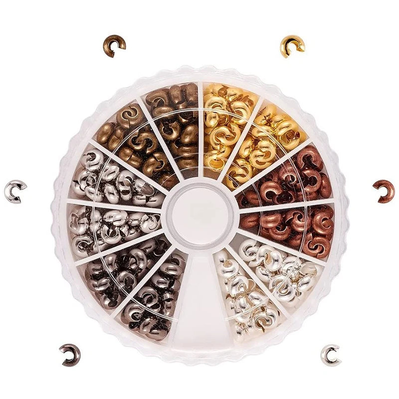 500Pcs 3mm Iron Crimp Beads Covers for Jewelry Makings