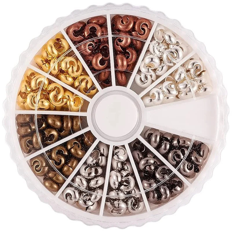 500Pcs 3mm Iron Crimp Beads Covers for Jewelry Makings