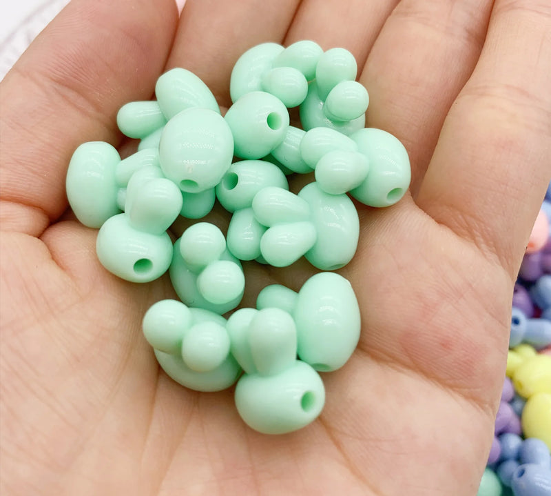 500Pcs Acrylic Rabbit Head Colorful DIY Beads
