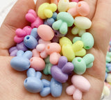 500Pcs Acrylic Rabbit Head Colorful DIY Beads