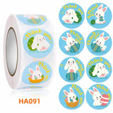 500Pcs Easter Stickers Rabbit Egg Self-Adhesive Label