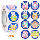 500Pcs Easter Stickers Rabbit Egg Self-Adhesive Label