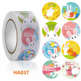 500Pcs Easter Stickers Rabbit Egg Self-Adhesive Label