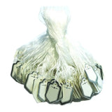 500Pcs 25*16mm Silver Stars Handwritten Tag with Cotton Rope