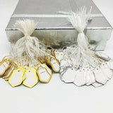 500Pcs 25*16mm Silver Stars Handwritten Tag with Cotton Rope