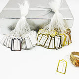 500Pcs/Lot 26*14mm Silver Paper Label Jewellery Handwritten Tag Cotton Rope