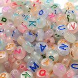 500Pcs Mixed Letter Beads Round Flat Alphabet Spacer Acrylic for DIY Jewel
