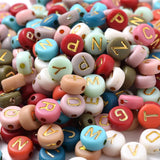 500Pcs Mixed Letter Beads Round Flat Alphabet Spacer Acrylic for DIY Jewel