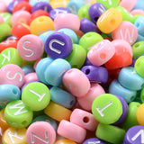 500Pcs Mixed Letter Beads Round Flat Alphabet Spacer Acrylic for DIY Jewel
