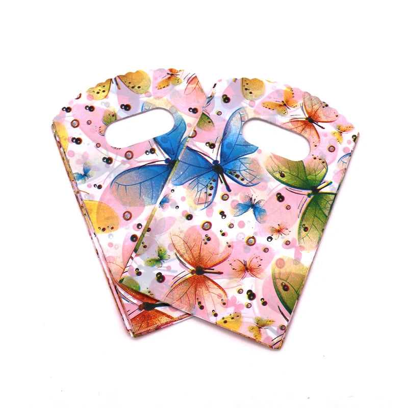 500 Pcs 9x15cm Plastic Gift Bags with Handles for Jewelry