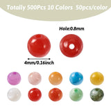 500Pcs 4mm Shell Beads 10 Colors Mixed for DIY Jewelry Making