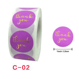 500Pcs Pink/Black Thank You Stickers Merry Christmas Self-Adhesive Labels