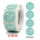 500Pcs Pink/Black Thank You Stickers Merry Christmas Self-Adhesive Labels