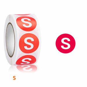 500 Round Label Stickers XS-XXL Seal Clothing Woven Tags for Garment Clothes
