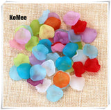500Pcs Acrylic Leaf Petals Frosted Flower Acrylic Spacers Beads 15mm