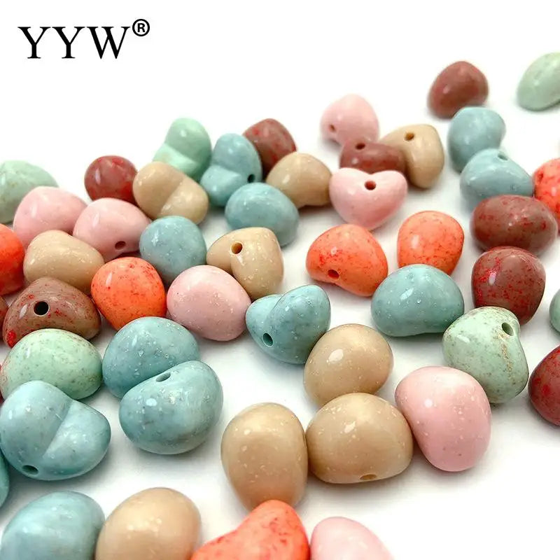 500g Heart Shape Acrylic Spacer Beads - Colorful DIY Jewelry Making Accessory