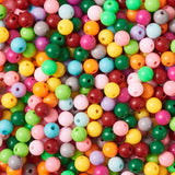 500g Mixed Acrylic Beads Round DIY Jewelry Making Material Colorful