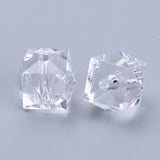500g Transparent Acrylic Beads Faceted Cube Clear 6x6x4mm